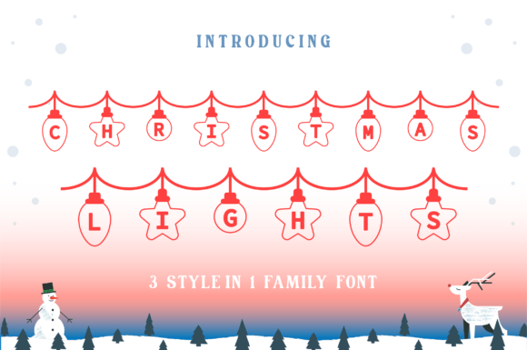 Bunting Christmas Light Font